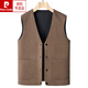 Pierre Cardin men's woolen vest double-sided woolen jacket autumn and winter sleeveless waistcoat casual top W2395 gray 180 suitable for 135-150Jin Jin equals 0.5 kg