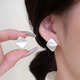 Jiuchangshi 999 sterling silver geometric rhombus brushed earrings, feminine, high-end square earrings, birthday gift for girlfriend, S999 pure silver, large size 4.5g pair