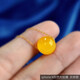 Ouchini beeswax pendant transfer beads 18K gold inlaid chicken fat yellow amber bead clavicle chain necklace 9mm
