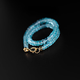 Tingbai Daimeng Neon Blue Apatite Bracelet Women's 18K Gold Colorful Beaded Bracelet Jewelry as a Family Gift 3-4mm/Apatite Bracelet 16cm
