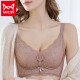 Catman wire-free bra underwear for women with thin top, thick bottom, small breasts, adjustable side collection, simple sexy lace anti-exposure tube top, student girl bra DM55 light coffee 75B