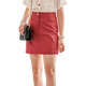 Olrain Ou Ruier summer women's high-waist slim red skirt women's retro versatile hip-covering A-line short skirt O20XB32130 S