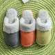 Set of pure cotton slippers for men and women couples indoor winter warm cotton shoes 20B6916 green gray 290 (suitable for 42-43)