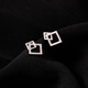 Yinao (yinao) 925 sterling silver earrings for women autumn and winter 2025 new fashion earrings light luxury earrings niche design high-end earrings geometric square nails