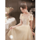 SAIDELE champagne color evening dress 2025 new adult gift small birthday party light luxury niche high-end art exam skirt for women champagne color medium length M (recommended 96-105Jin [Jin equals 0.5 kg])