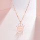 Saturday Fortune (ZLF) 18K gold necklace for women rose gold crown color gold pendant clavicle chain 42cm +3cm