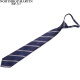 North Martin zipper tie for men, free of charge, easy-to-pull, formal business wear, 7.5cm wide, without collar clip, blue stripes