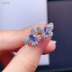 Zhanyuan S925 silver inlaid natural tanzanite earrings, exquisite and fashionable two-color butterfly earrings 4*5mm, light luxury and versatile temperament