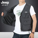 JEEP SPIRIT马甲男户外摄影导演记者钓鱼背心中年无袖上衣大码休闲多口袋大码 卡其 XL