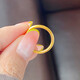SOM Old Phoenix Gold Plain Ring Women's 999 Pure Gold Smooth Ring Ring Birthday Gift for Girlfriend and Wife Pure Gold 999 Ring No. 8