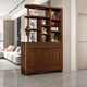 Benbei Chinese solid wood partition cabinet wine cabinet modern living room entrance cabinet shoe cabinet room hall cabinet entrance screen double-sided storage cabinet length 120 width 40 height 200cm meter partition 826# imported rubber wood walnut color home installation