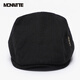 
Monnet hat men's summer new duckbill hat middle-aged and elderly casual daddy beret four seasons painter hat retro front hat black [letter copper label] one size (54-60CM)