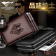 
Seven Wolves official website handbag double zipper mobile phone bag for men's head layer soft leather clutch business large capacity wallet handbag wristband large size