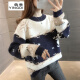 Yingdi Christmas Fawn Sweater Women's 2020 Autumn and Winter New Thick Round Neck Loose Lazy Style Knitted Sweater Women's Outerwear Trendy Red One Size