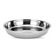 Thick stainless steel round plate tray Liangpi plate large steamed rice cake plate flat bottom flower pot bottom extra thick 24cm cake tray