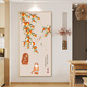 Weng Painter Shishi Ruyi pintura decorativa de entrada nuevo estilo chino pared de fondo de entrada 2025 nueva sala de estar pasillo pintura colgante G687 100 * 200 (recomendado para paredes de más de 1,2 metros) superficie texturizada + marco de aleación de aluminio marco dorado