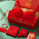 French Jerrie Mock underwear set for women who are married in their zodiac year, thick push-up bra and panties without steel rings, gift box for the year of the tiger, Hongfu gift box three, thin section about 0.5CM 75B=34B (set)