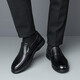 Portures leather shoes men's fashion slip-on business casual shoes lightweight slip-on formal shoes for men 8901 black 42