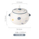 Man丂 double-eared lard jar with spoon large capacity 1.5L high temperature resistant and anti-scalding seasoning jar ceramic lard jar kitchen seasoning jar double-eared large lard jar with spoon white and blue