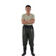 Hongshiyu waterproof waist-length waders, half-body waders, fishing leather pants, fishing pants, breathable clothes, one-piece rain pants, rain boots, black knitted waist pants 36