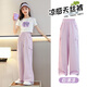 Yoyo one (Yoyo one) girls summer suit new children's short-sleeved wide-leg pants internet celebrity fashionable summer girls casual children's clothing 9889 white + 15029 pink 170