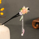 Mr. Ouyang's hairpin accessories, antique sandalwood tassel headdress, hairpin, Hanfu hair accessories, wooden hairpin hairpin, peach blossom leaves