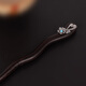 Su Shiliu 925 silver sandalwood hairpin hairpin retro cheongsam new Chinese style headwear female birthday gift for wife and girlfriend peach blossom ebony hairpin