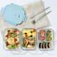Baijie high borosilicate glass lunch box office worker lunch box microwave oven refrigerator crisper long two-part 1000ml