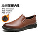 [Top-Layer-Cowide] Red Liblefly Lederschuhe Herren-Slip Business Casual Herren Schuhe weicher Sohle bequemer mittleren und älteren Vaters Schuhe mit Fleece WTA9710 Fleece Brown Sleeve 38