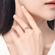 Yuan Shengfu's new PT950 fashion transfer bead platinum ring, versatile olive bead platinum ring 2.33g