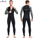 DIVE SAIL professional diving suit men's one-piece sun protection quick-drying long-sleeved long pants snorkeling diver surfing beach swimsuit black floral sleeves (front zipper) D030070M XL