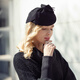 EE Winter New Original Design Australian Wool Top Hat Celebrity British Banquet Dress Hat Women Black M (56-58cm)