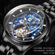 MiG (MIGE) Chinese Valentine's Day gift tourbillon mechanical watch fashion trend hollow watch 9901 jet black SB9901GBB
