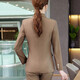 Zi Mei Qiao business wear women's suit spring, autumn and winter long-sleeved double-breasted suit slim fit Korean fashion casual suit camel (single suit) XL (recommended 110-120 Jin Jin equals 0.5 kg)