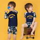 Momasong new children's swimsuit boys' split medium and large children's camouflage sun protection swimming equipment comfortable quick-drying swimsuit set short-sleeved 12 (suitable for height (132-142CM)