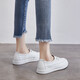 ZHR white shoes for women Internet celebrity contrasting color flat shoes for women without laces Korean style college style casual shoes for women versatile and comfortable sneakers H133 white 36