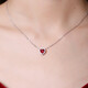 GEM STONE KING red zircon necklace 925 silver inlaid with colored gemstones heart-shaped necklace cute and playful as a Valentine's Day gift for your girlfriend