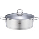 Momscook stainless steel soup pot induction cooker universal hot pot double bottom hot pot basin flat bottom double ear soup pot pot 26x8.5cm