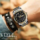MIRAR HOMBRE DE AUTRO MENUMINO Luminous Steel Watch Men's Sports Fashion Business Watch Watch Men's Wats Swiss Double Calendar Diamond Men's Watch Regalo para el regalo de cumpleaños de Boyfriend T838 Gold Black Face