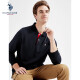 (U.S.POLOASSN.) polo shirt men's autumn business casual long-sleeved men's pure cotton lapel embroidered top navy blue M