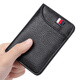Momboska Bag Men's Leather Driver's License Cover Ultra-Thin Compact Card Holder Women's Bank Card Holder ID Cover Multiple Card Slots Black