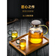 CRISTALGLASS household high-temperature-resistant large-capacity glass cold kettle boiled water cup living room water electric ceramic stove teapot teapot set thickened pier teapot stainless steel lid 2200ml