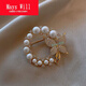Mays Will brooch pearl butterfly high-end rhinestone women anti-exposure petals pearl gold-brooch
