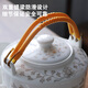 Ancient Shengji large household ceramic cold kettle set Jingdezhen tea set complete set of handle kettle cold kettle water set single layer cup. Platinum Orchid Vine 3L (one pot + six cups) 7 pieces