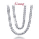 GsunG platinum necklace men's atmospheric PT950 double set horsewhip chain Xiping chain platinum men's necklace Cuban clasp chain Need to be customized Contact before shooting