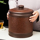 Zunhu tea cake jar Yixing purple clay tea jar large tea cake jar Pu'er white tea storage tea jar sealed awakening tea jar tree pattern seven cakes purple mud