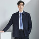 Hongdu wool mulberry silk jacket men's lapel zipper style work formal wear business jacket middle-aged men's jacket Navy 90 wool 10 silk JT6218-1 M (170/88A)