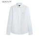 Gant / Gantt Spring Cotton Shirt Top Simple et polyvalent blanc Broide Logo Bouton Collier à manches longues Men 110 White L