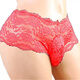New Men's Sexy Underwear Men's Sexy Transparent Lace Underwear Thong M Red
