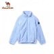 Camel (CAMEL) Little Camel Children's Clothing Children's Fleece Clothes Autumn and Winter New Versatile Windproof Warm Coral Fleece Jacket for Boys and Girls A0W64O5951, Pink Blue 130